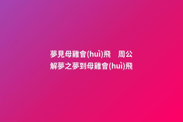 夢見母雞會(huì)飛　周公解夢之夢到母雞會(huì)飛